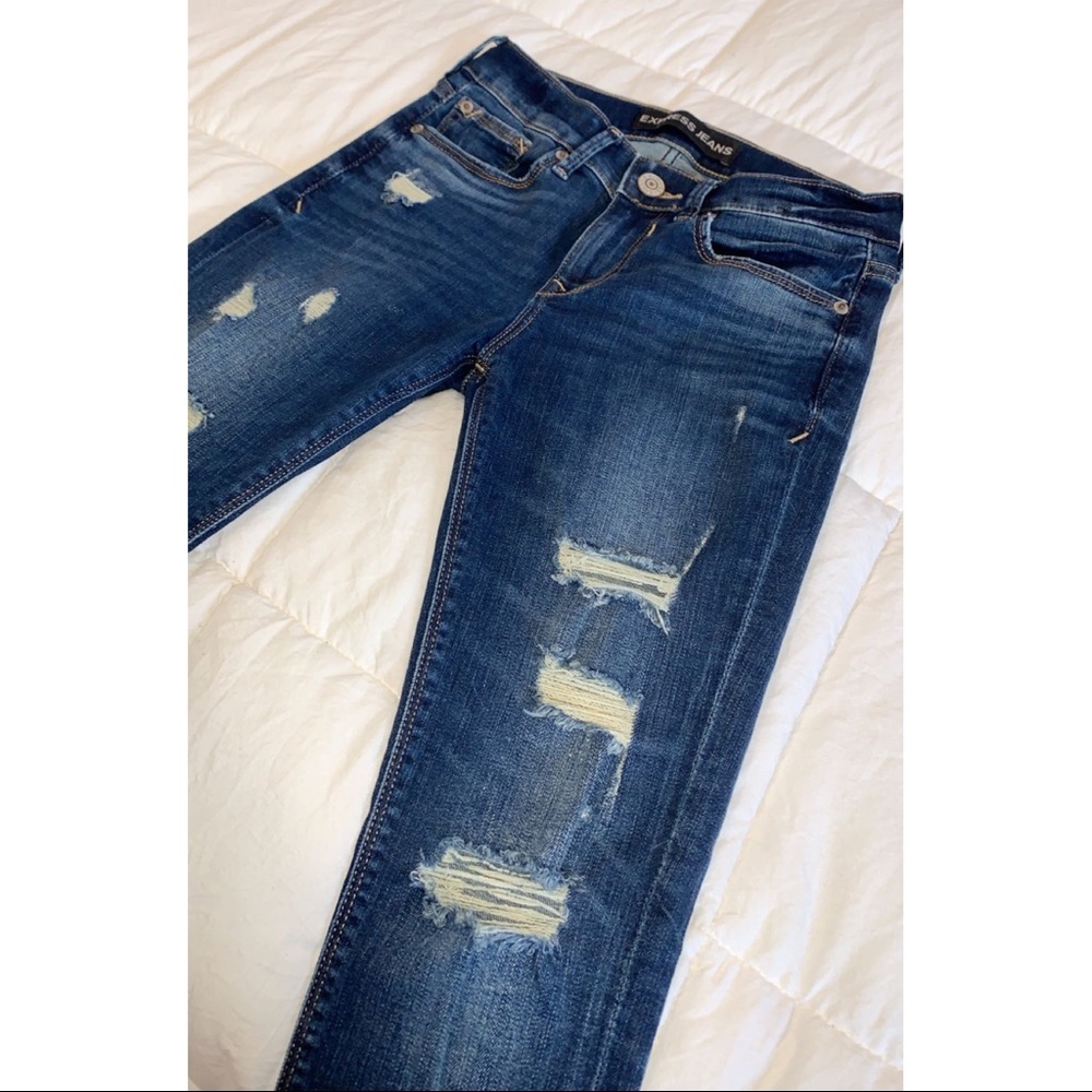 Express Distressed Denim Legging